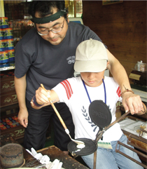 湯せんぺい手焼き体験